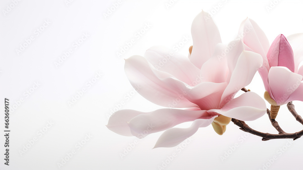 Obraz premium Photo of Magnolia flower isolated on white background