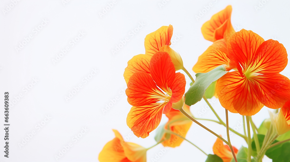 Naklejka premium Photo of Nasturtium flower isolated on white background
