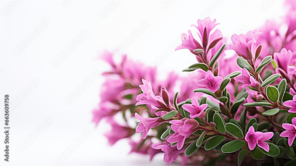 Photo of Thyme flower isolated on white background