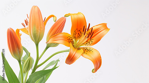 Photo of Tiger Lily flower isolated on white background