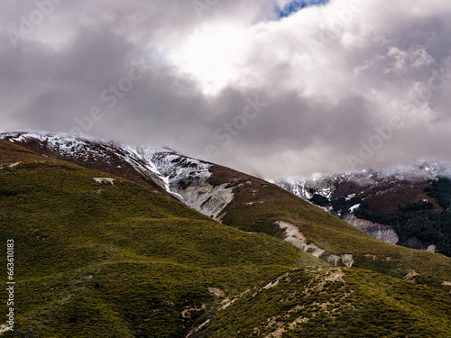 Canvas Print clouds over the mountains