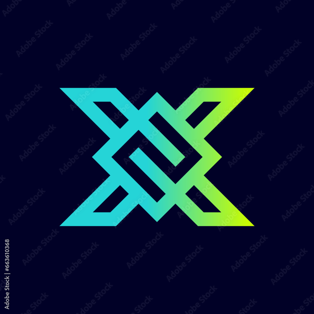 The monogram is the letter X and number 2. Elegant and outline. The monogram is the letter X and number 2. Elegant and outline.