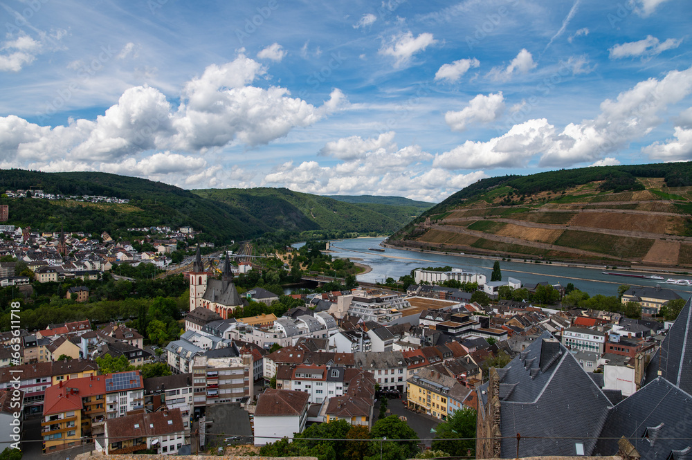 Naklejka premium Views of Bingen Germany from the Castle Tower