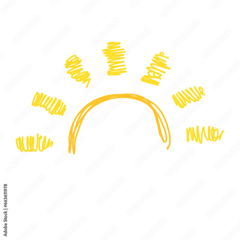 Fototapeta premium Doodle of half sun