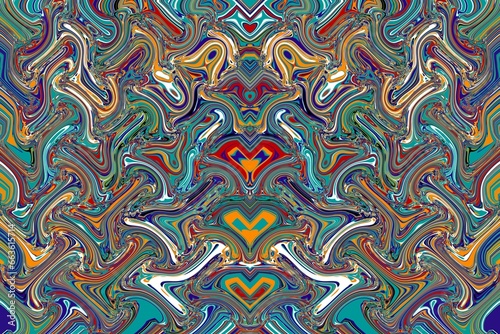 Abstract 3D images, used as sticker prints, fabric patterns, floor tiles, wallpapers, wallpapers.