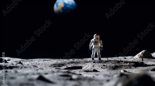 Astronauts walk in space on World Space Day. The concept of human conquest of the universe.