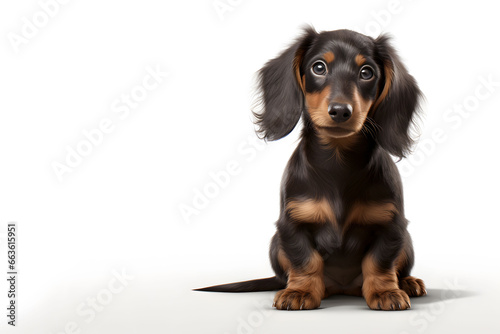 Dachshund Puppy, Black and Tan Dog - Generative AI photo