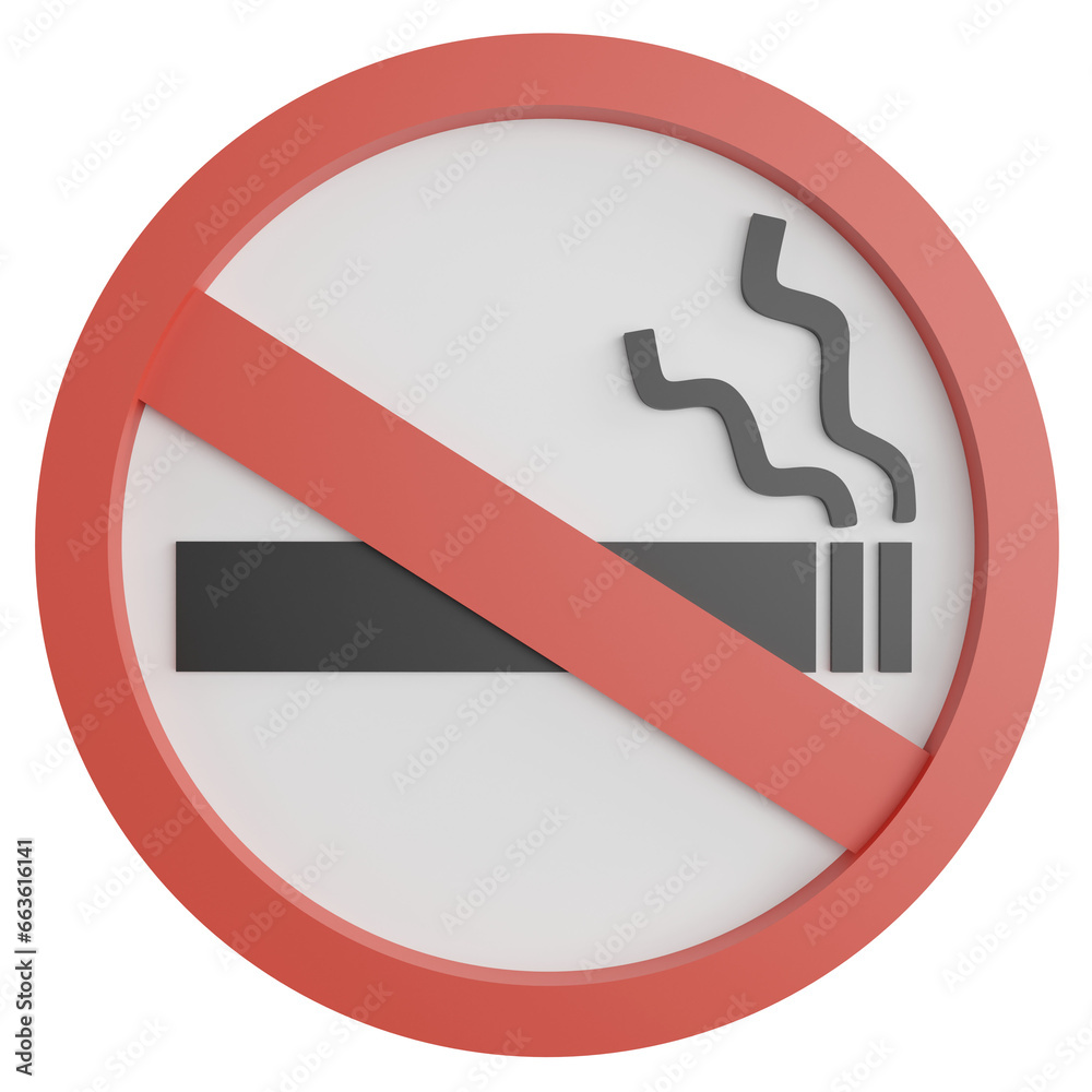 No smoking sign clipart flat design icon isolated on transparent background, 3D render road sign and traffic sign concept No smoking sign clipart flat design icon isolated on transparent background, 3D render road sign and traffic sign concept