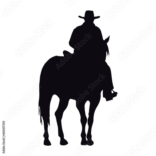 cowboy silhouette in horse animal