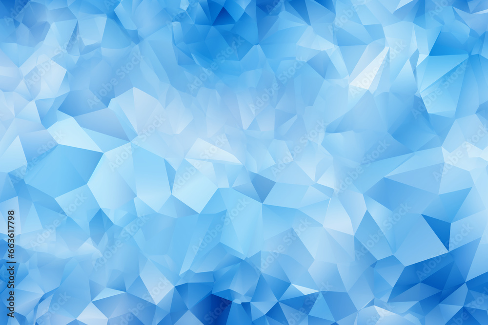 Obraz premium Abstract blue triangle background. Frozen ice design - Generative AI illustration 