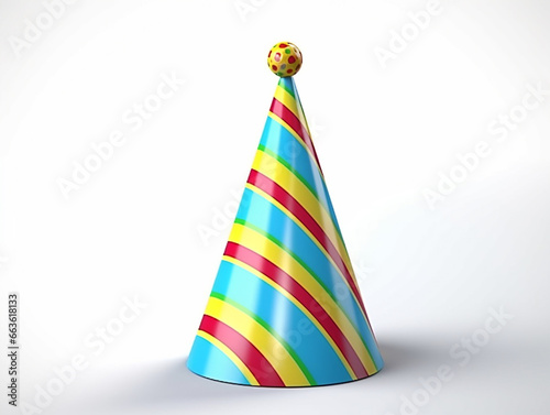 Birthday party hat on white background isolated photo