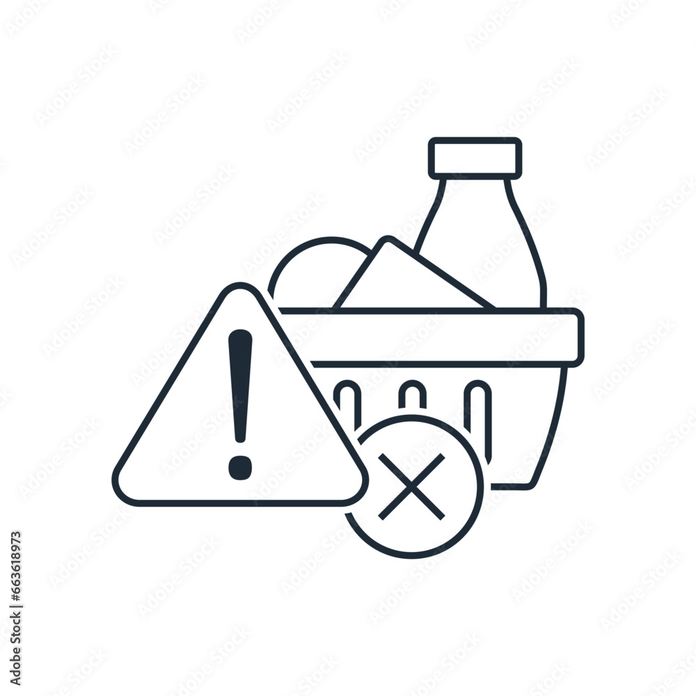 Harmful products. Vector linear icon isolated on white background.