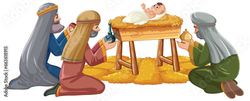 Obraz na plátně Infant Jesus Christ Laying in Manger