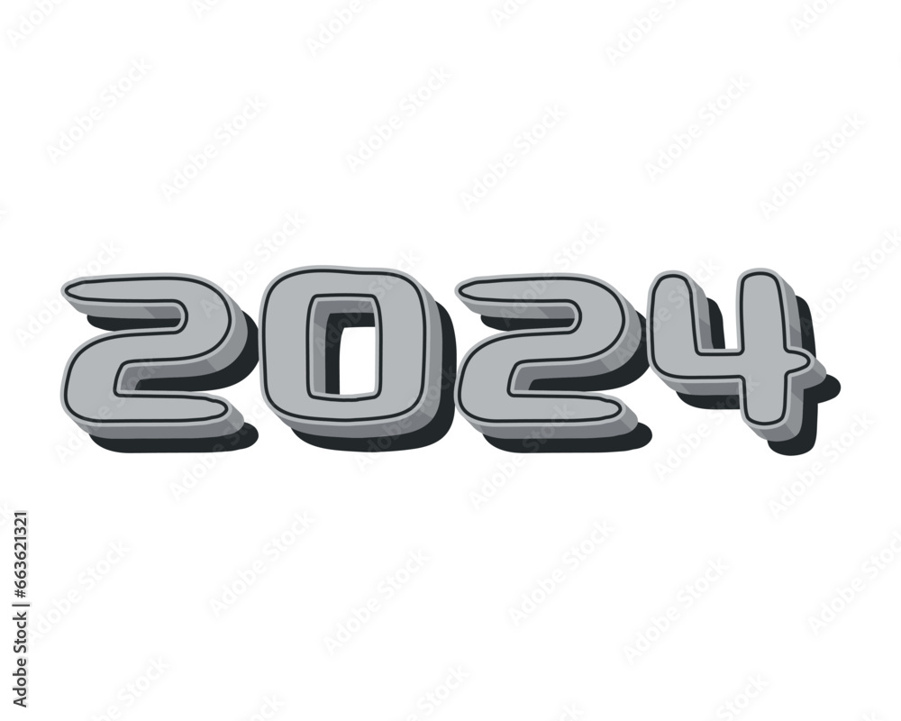2024 number illustration isolated 2024 number illustration isolated