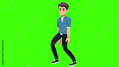 Man Walking Animation On Green Screen 4k Quality