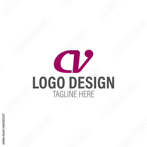 vector design elements for your company logo, letter cv logo. modern logo design, business corporate template. cv monogram logo.