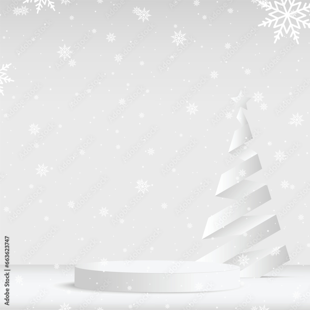 Happy New Year background with podium and snowing. Vector Happy New Year background with podium and snowing. Vector