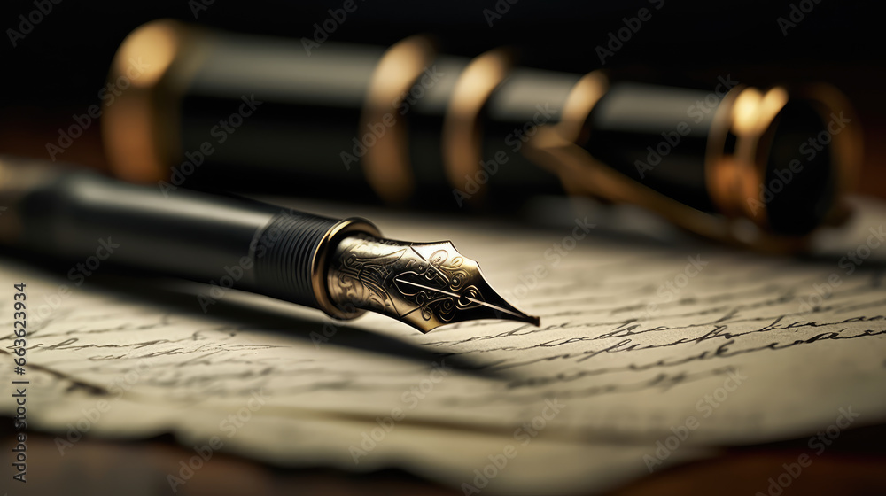Close - up of a document signature pen as it makes contact with paper Close - up of a document signature pen as it makes contact with paper