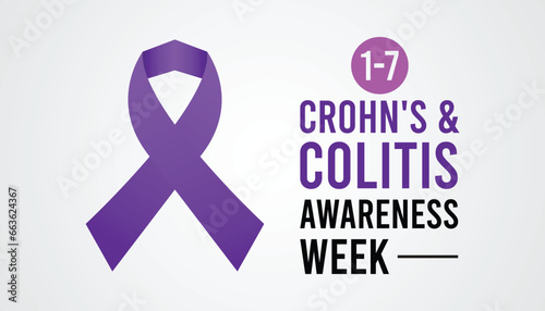 Vector illustration on the theme of Crohn's and Colitis Awareness Week observed each year during December.banner, Holiday, poster, card and background design.