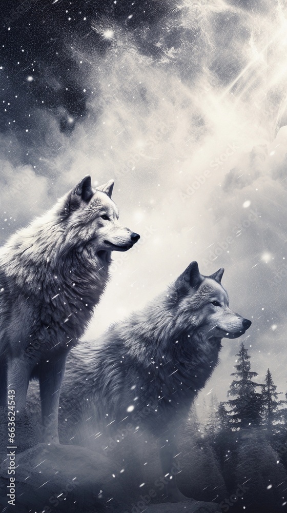 a textured background surrounded by wolves, Ultra realistic, vertical format, background image, generative AI a textured background surrounded by wolves, Ultra realistic, vertical format, background image, generative AI