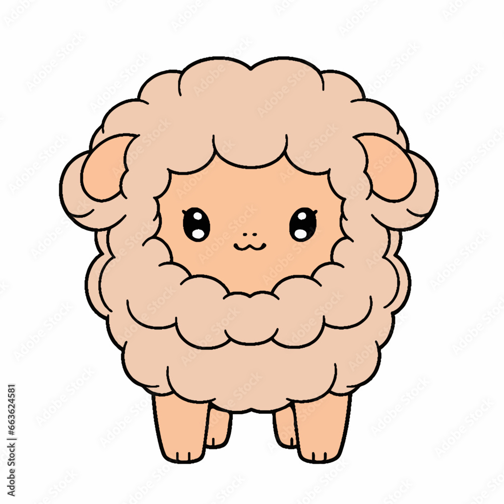Cartoon style sheep. Hand drawn Vector illustration. Cartoon style sheep. Hand drawn Vector illustration.