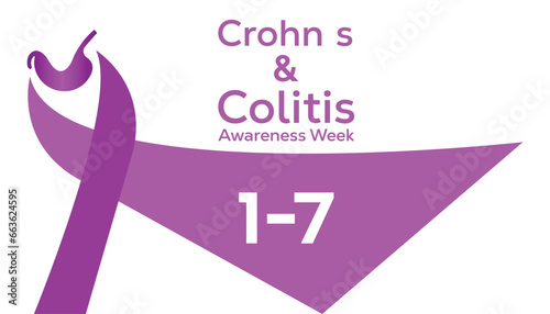 Vector illustration on the theme of Crohn's and Colitis Awareness Week observed each year during December.banner, Holiday, poster, card and background design.