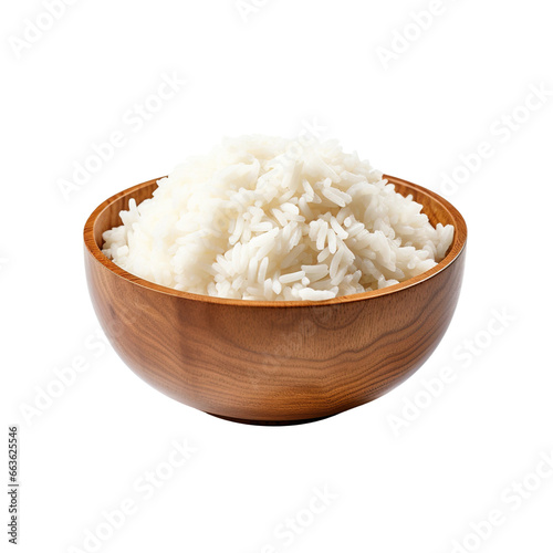 bowl of rice on a white background isolated PNG