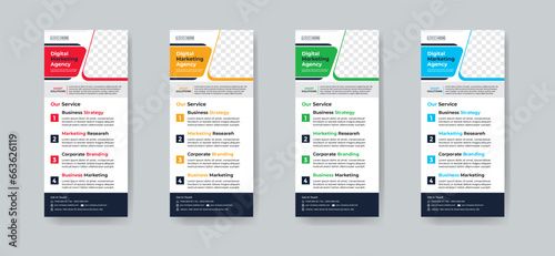 Modern creative corporate business dl flyer, Rollup or rack card layout concept background flyer brochure cover template for grow up your business to the next level