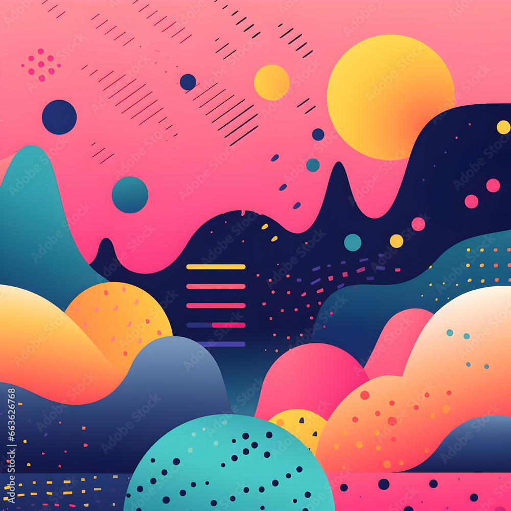 Pattern with clouds, abstract background with circles, Abstract colorful gradient banner vector template.