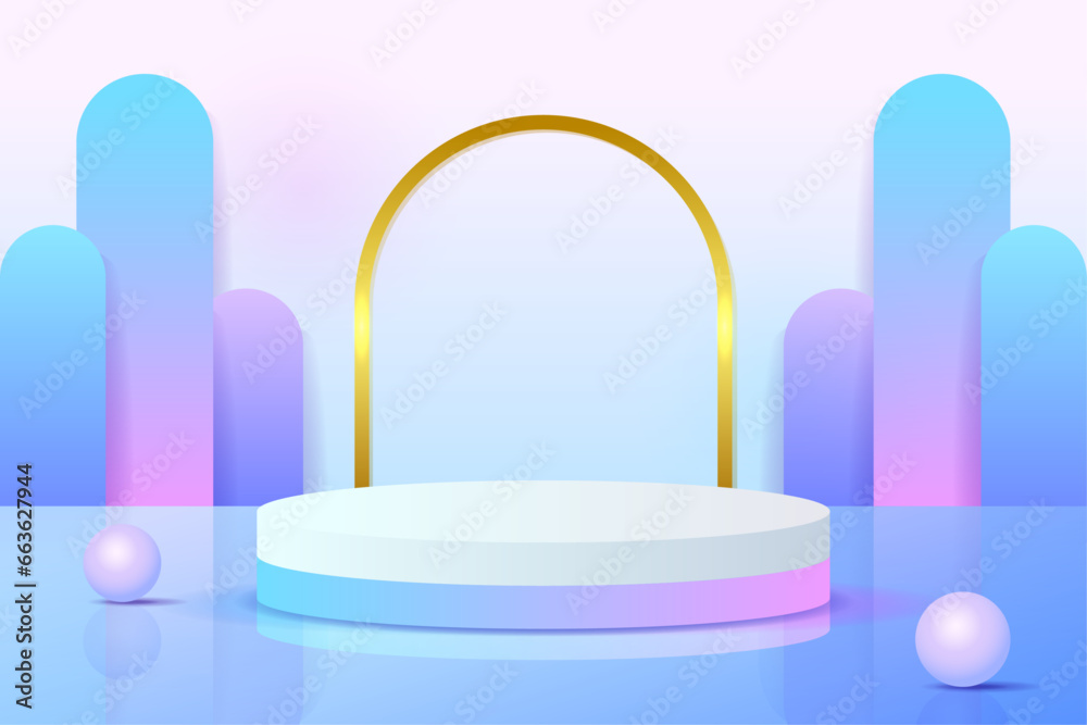 Set purple blue violet 3d object cylinder pedestal podium display gradient color minimal scene Set purple blue violet 3d object cylinder pedestal podium display gradient color minimal scene