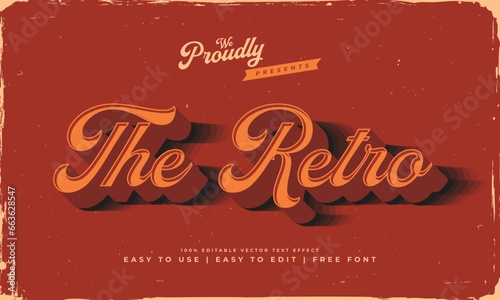vintage retro editable text effect alphabet font typography typeface