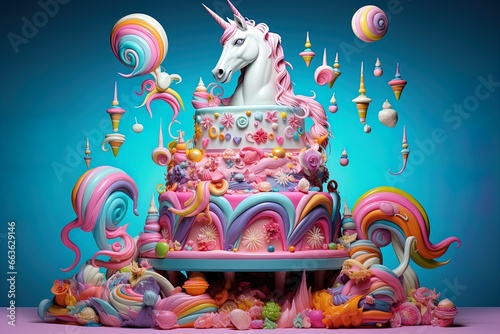 Big Unicorn Birthday Cake: Candycore Magic