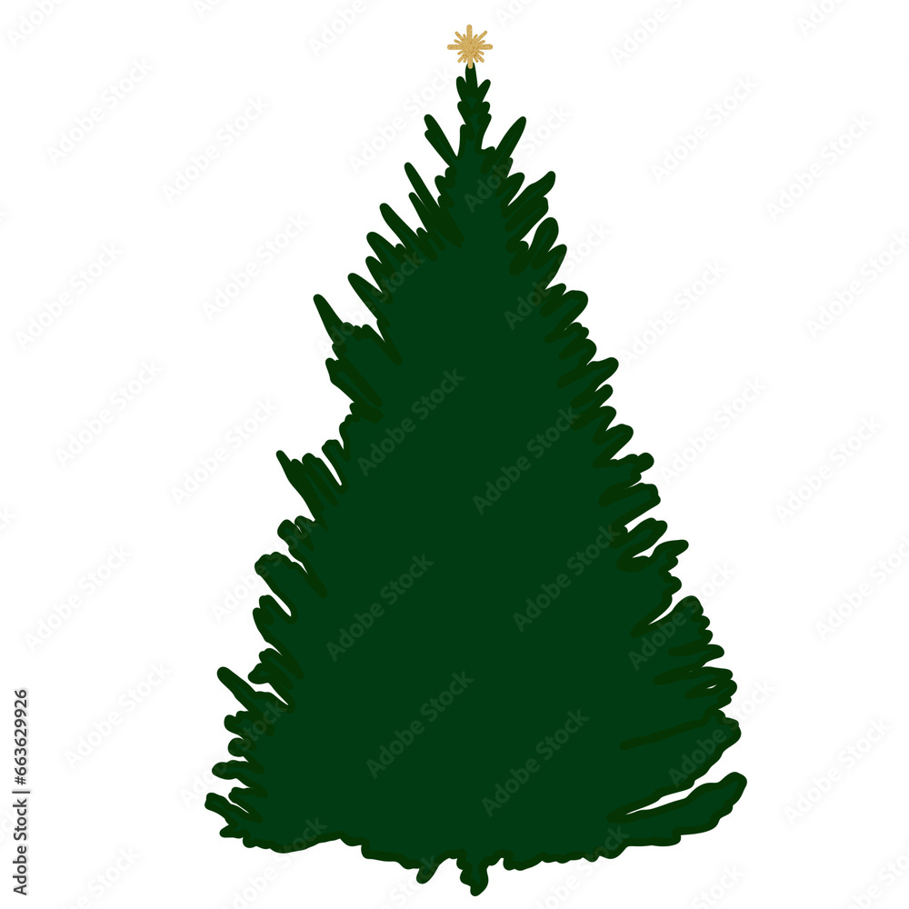 Obraz premium Simple Christmas Tree With Star