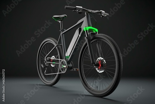 3D illustration of isolated electric bicycle. Generative AI