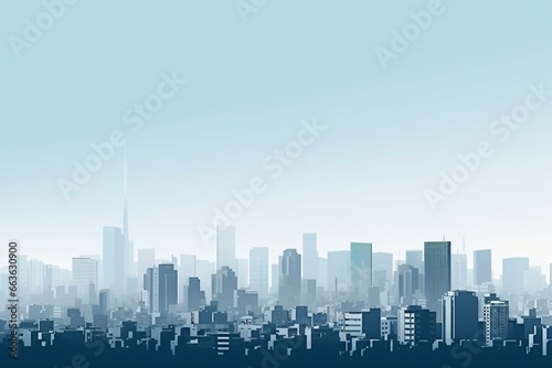 Tokyo cityscape, downtown buildings, minimalist skyline. Generative AI © Orion