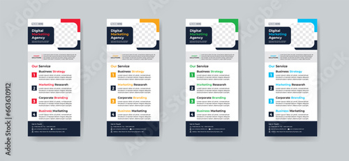 Modern creative corporate business dl flyer, Rollup or rack card layout concept background flyer brochure cover template for grow up your business to the next level