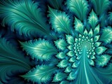  Green psychedelic fractal. Abstract background