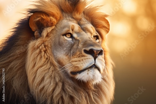 Closeup portrait of a Lion wallpaper © Nijieimu