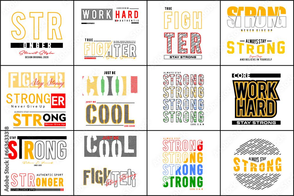 set typography vector for print t shirt