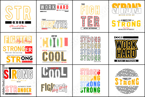 set typography vector for print t shirt