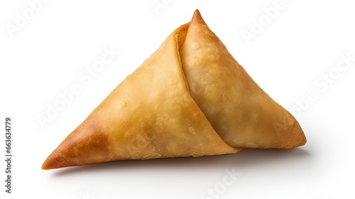 Tasty samosa isolated on white background.