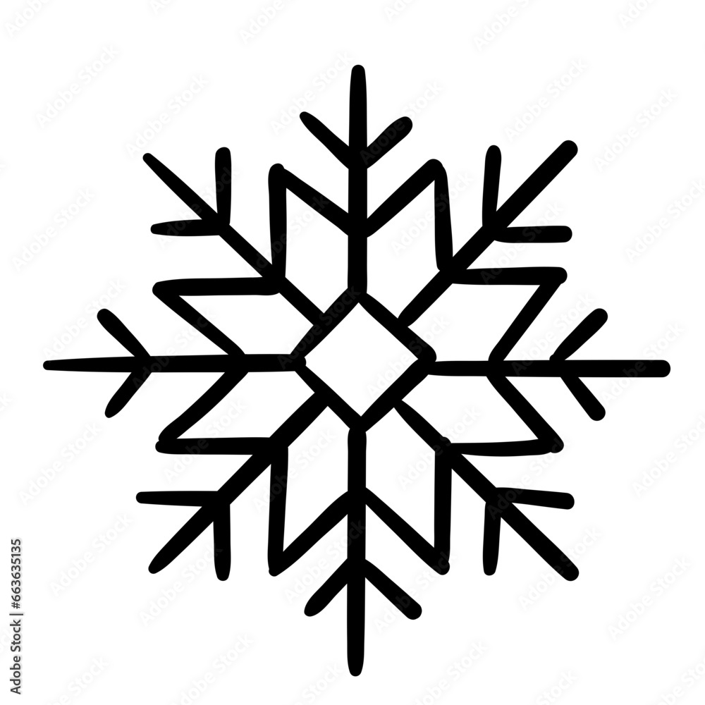 Snowflake Doodle Illustration Set Snowflake Doodle Illustration Set