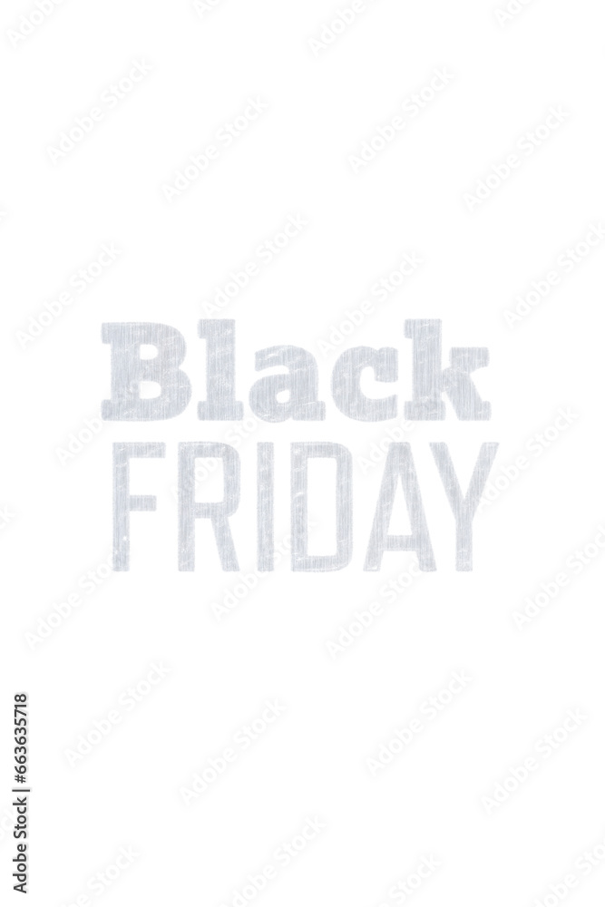 Digital png gray text of black friday on transparent background