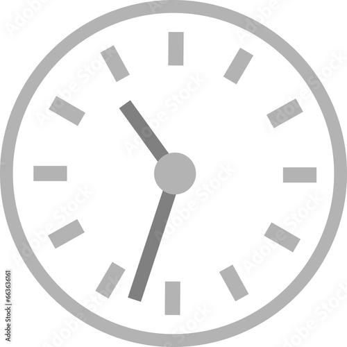 Digital png illustration of gray clock face on transparent background