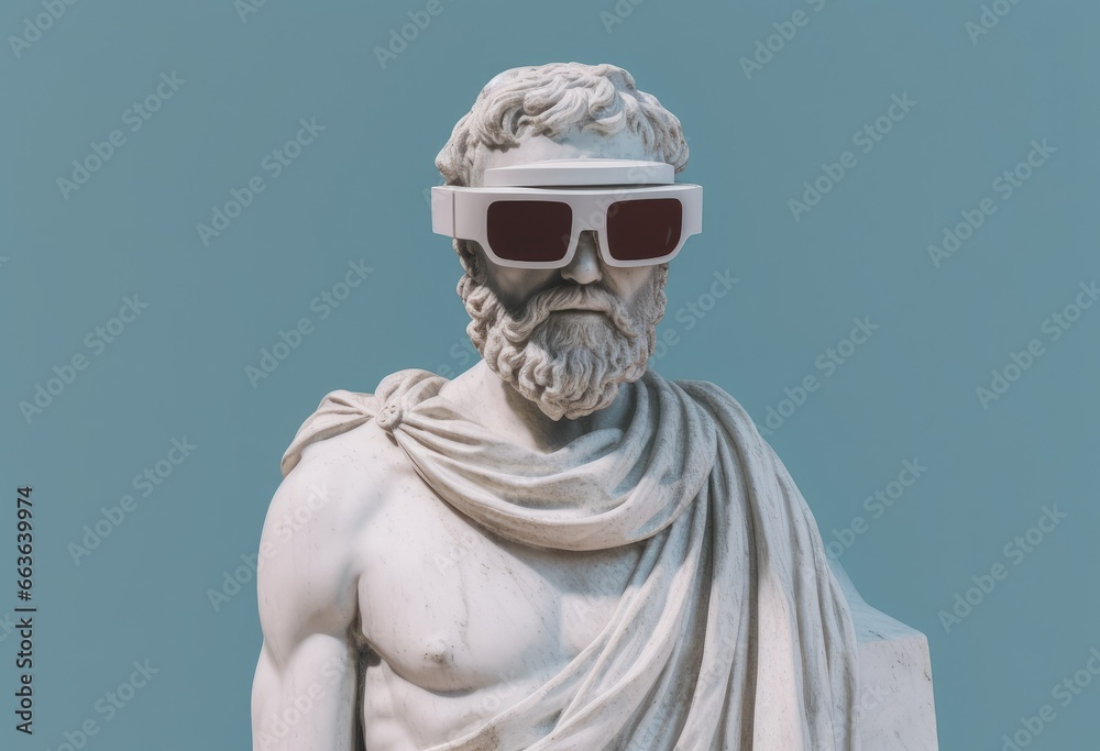 White marble classical head sculpture - obrazy, fototapety, plakaty 