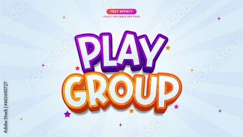 Play Group Vector Cute and Child Text Effect. Fully Editable Font and Text