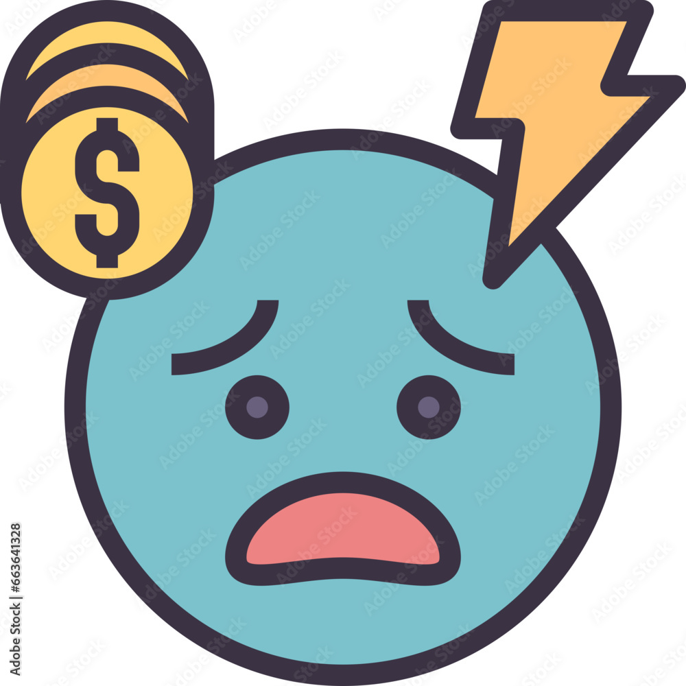 Obraz premium debt outline style icon