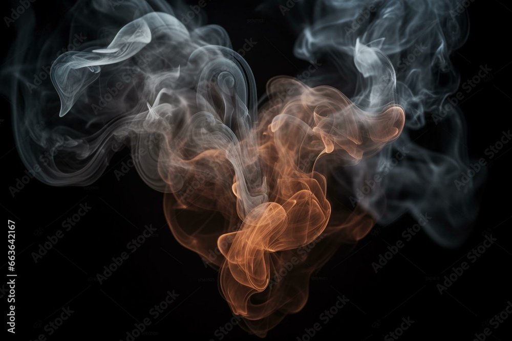 captivating smoke heart on dark backdrop - stock photo for abstract, enigmatic, and conceptual use. Generative AI - obrazy, fototapety, plakaty 