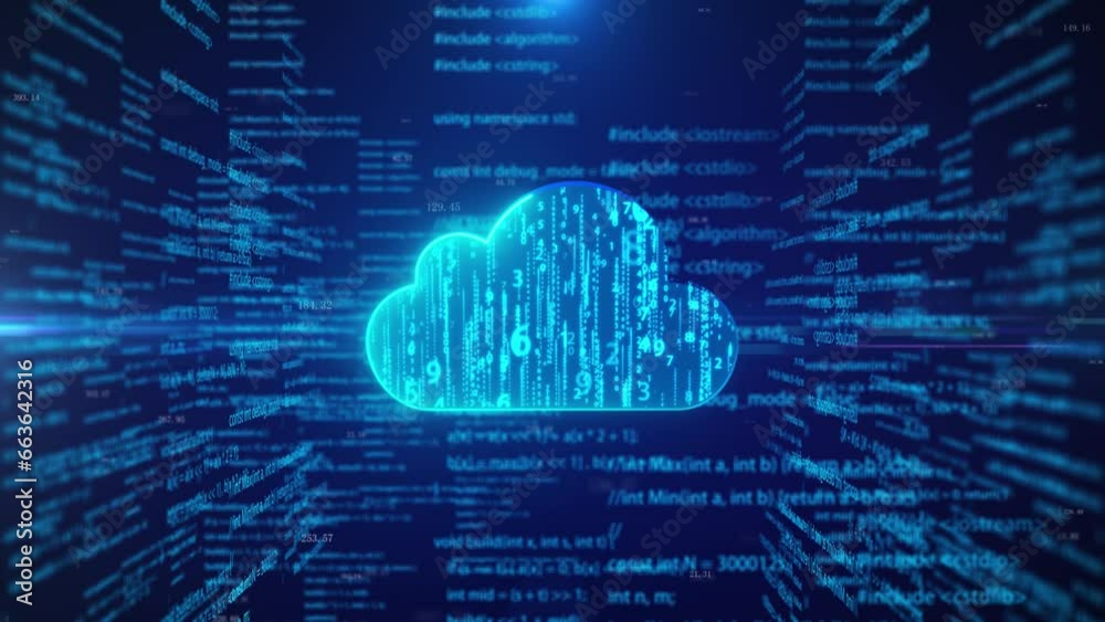Cloud computing and internet data security concept