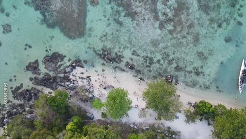 Wallpaper Mural Aerial view of Menjangan Kecil Island in Karimunjawa, Jepara, Indonesia. Coral reefs, white sand beaches. Top tourist destination, best diving snorkelling. Torontodigital.ca